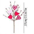 thumbnail image 3 of ZHMRFG Valentine's Day Felt Heart Red Berry Cuttings Soft Felt Texture Lifelike Berries Silk Plastic Material Party Decor for Vase Arrangements Fireplace Entry Door Romantic Holiday Gift Indoor Decor, 3 of 6