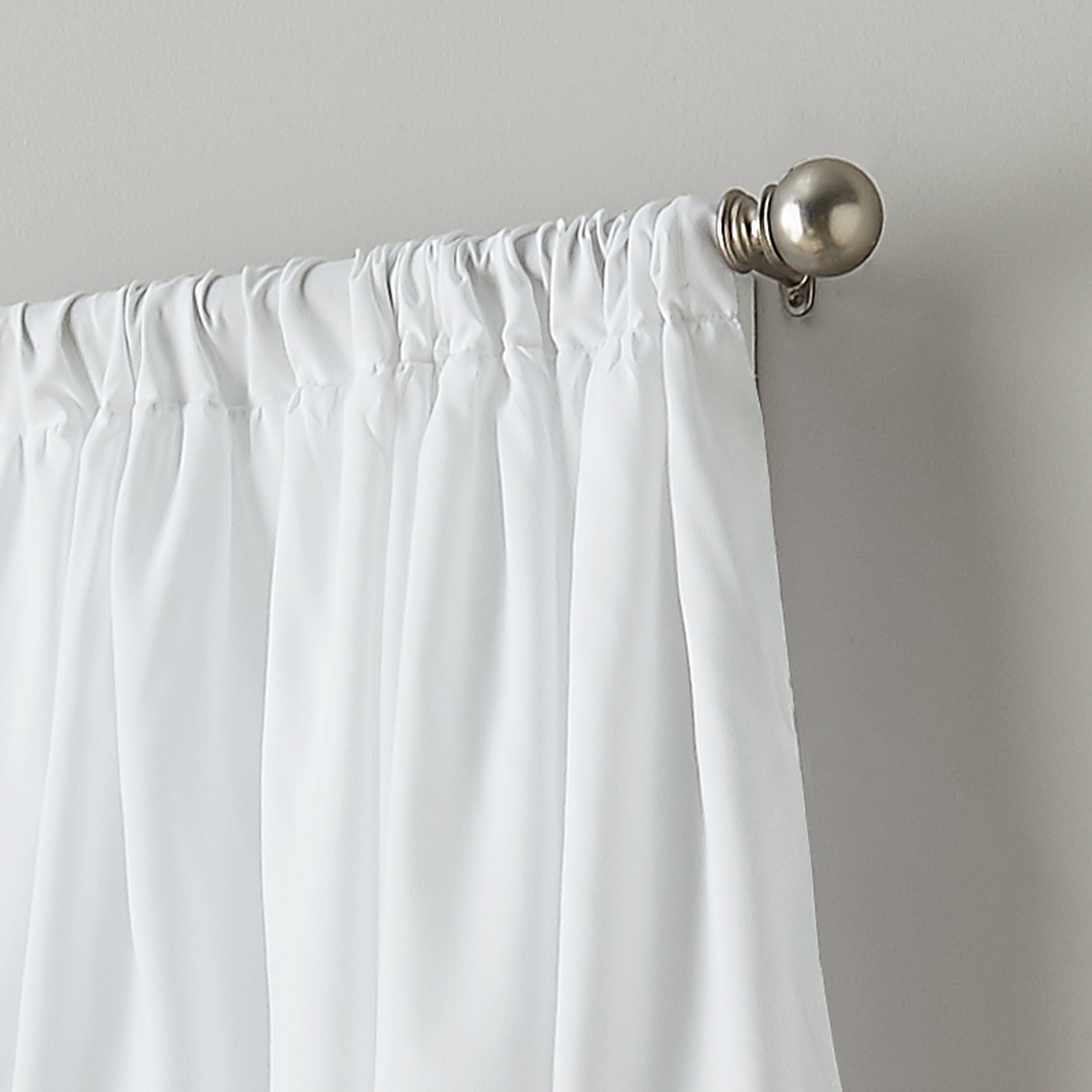 Your Zone Ruffle Girls Bedroom Single Curtain Panel, 42" W x 84"L, White