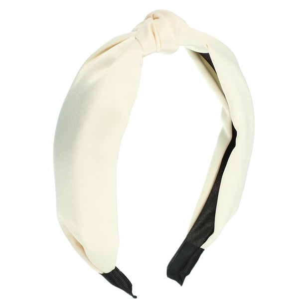 Seda Anudada Diadema, Pelo Diadema para Mujeres, Blanco, 1.2 Pulgadas Ancho