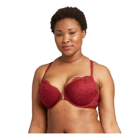 (( Different size)) Auden Women s Racerback Push-Up Bra - Berry Red)