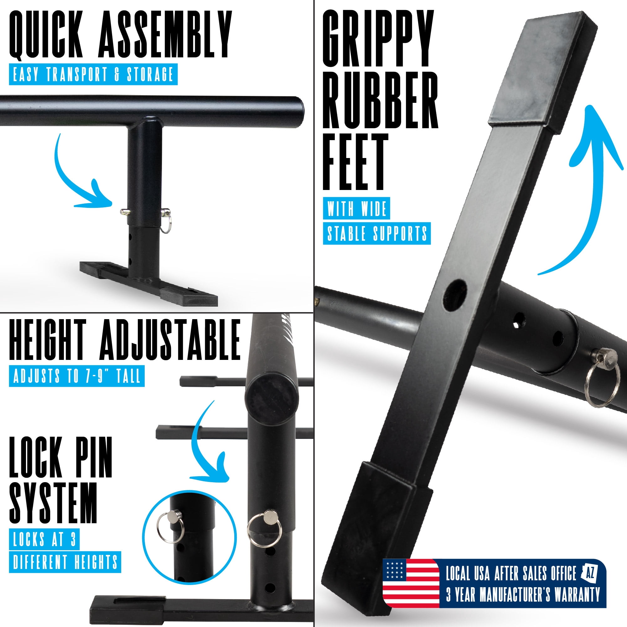 Madd Gear Grind Rail - 99" Long - 3-Step Adjustable Height - Extra Stability Practice Skate Rail