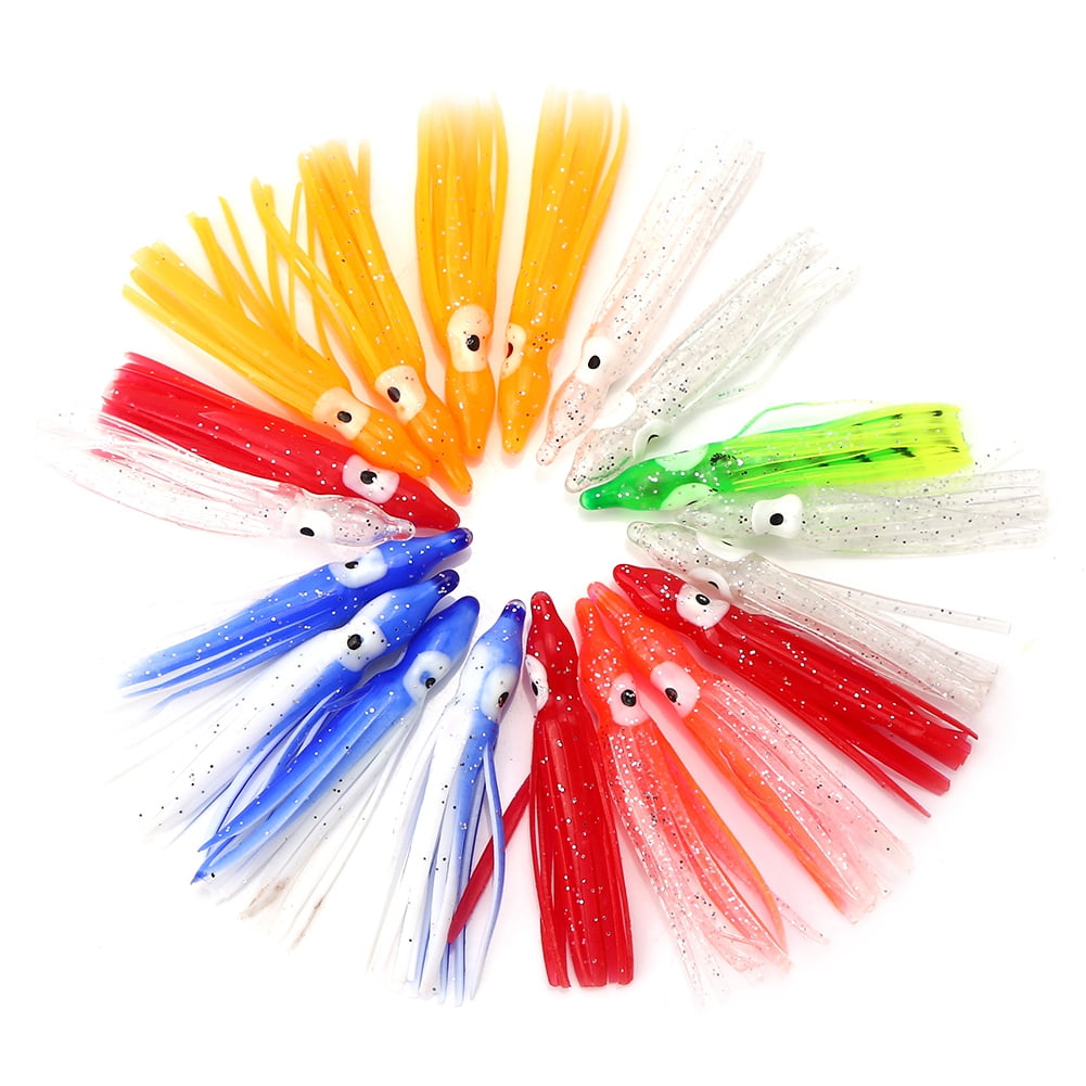 LYUMO Squid Fishing Baits, Squid Saltwater Lures, 10 Types 20pcs New