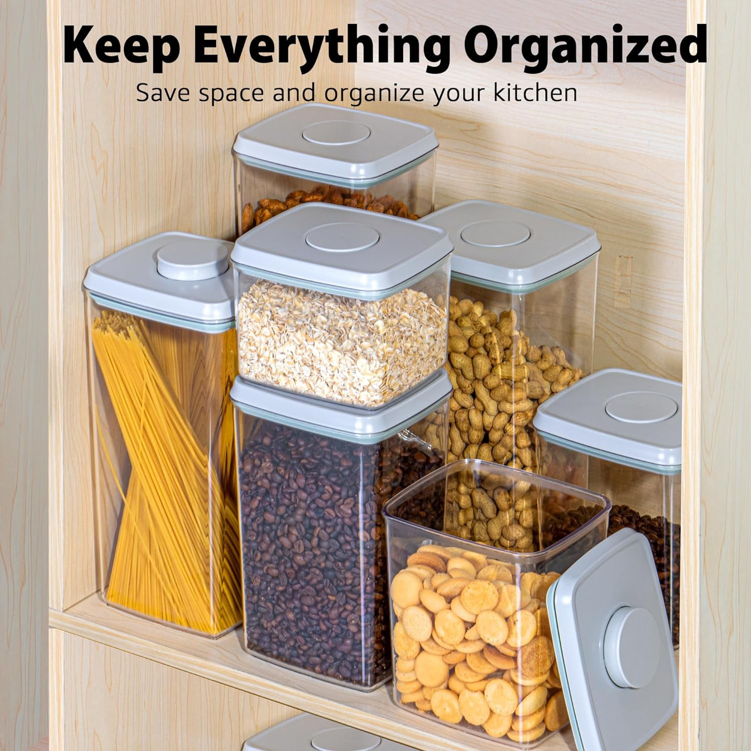 Uamector Pop Container Sets, 8-Piece Airtight Food Storage Containers