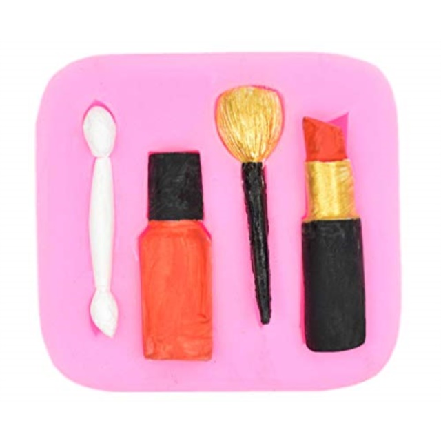 women makeup cosmetic lipstick shape silicone fondant mold eyebrow