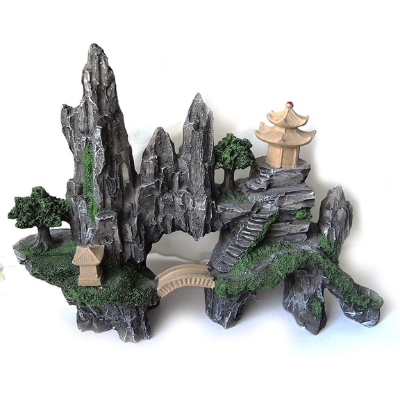 Joice Gift Large Aquarium Ornament Decorations Fish Tank  Mountain Cave Landscape