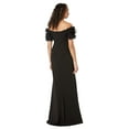 thumbnail image 2 of XSCAPE Womens Black Zippered Lined Ruffle Sleeves Short Sleeve Off Shoulder Full-Length Evening Gown Dress 14, 2 of 3