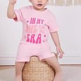 thumbnail image 2 of ZHOGXU Baby Girls Summer Outfit With Letter Graphic Tee And Matching Shorts 2PCS Sportswear Set For Kids,Pink,12-18 Months, 2 of 5