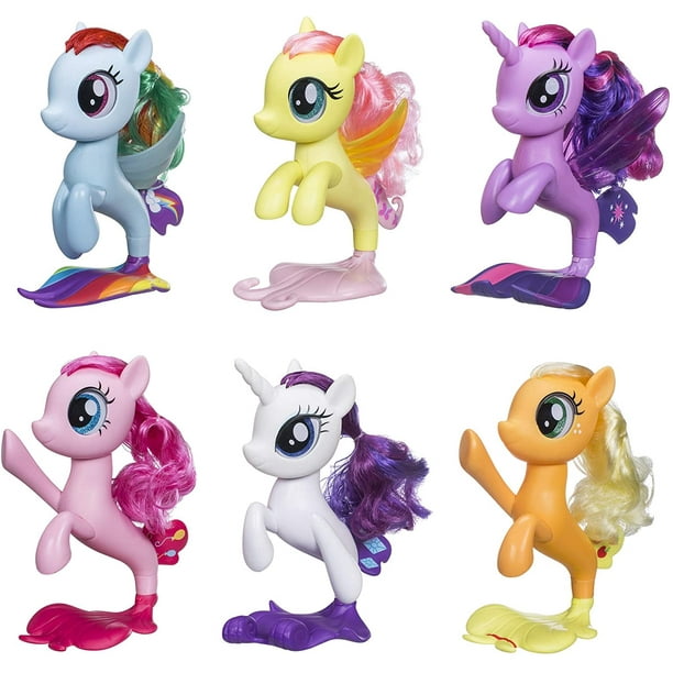 ingewikkeld Reiziger redden My Little Pony 6 Seapony Toys – Twilight Sparkle, Rainbow Dash, Pinkie Pie,  Rarity, Fluttershy, & Applejack 6" Mermaid Ponies - Walmart.com