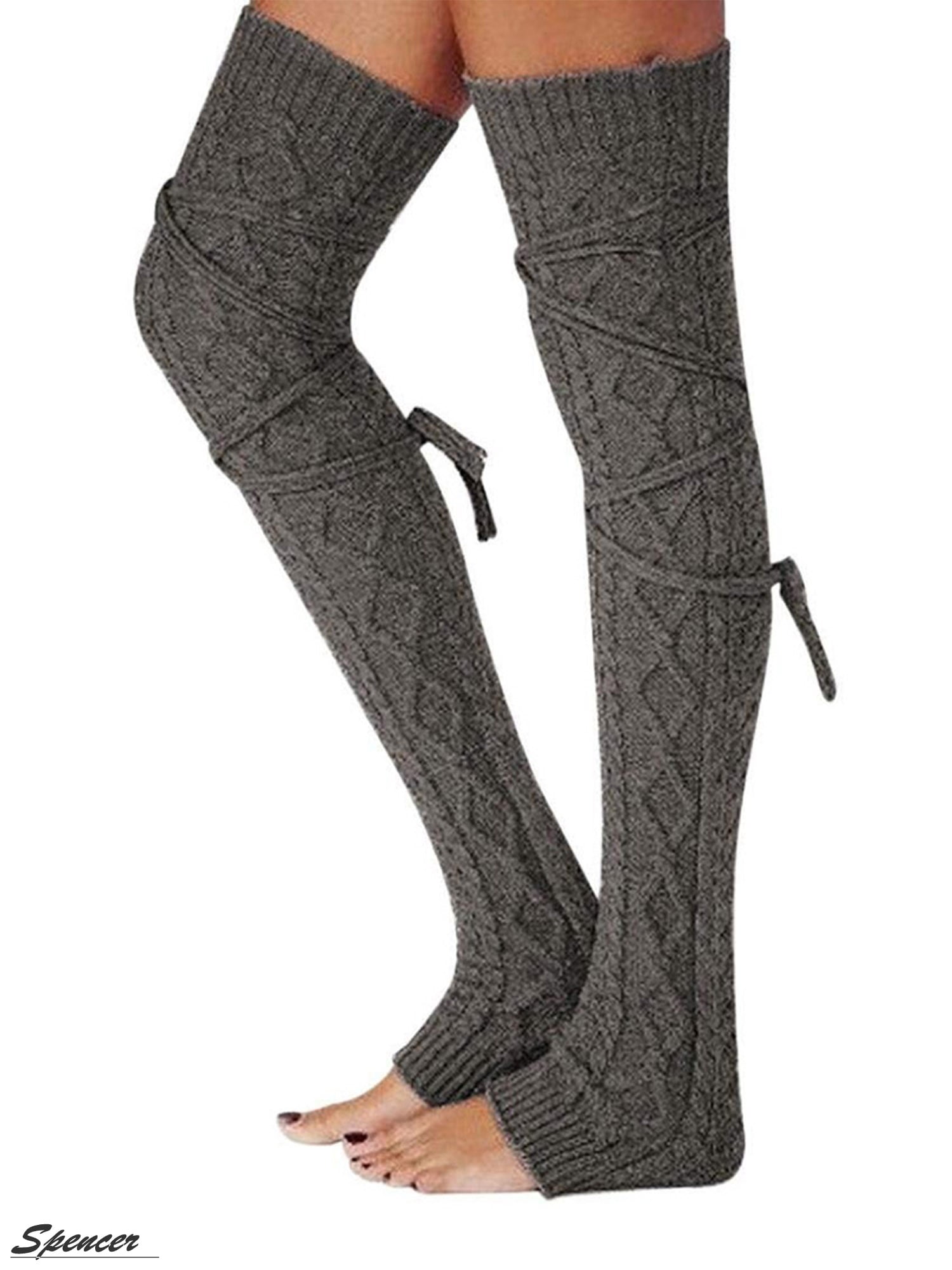2 pair gray,ivory,Leg Warmers,Topper,Knitted knee high Boot Socks woman,lace