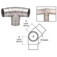 thumbnail image 6 of CRL HR20PBS Brushed Stainless 135 Degree Side Outlet Elbow for 2" Tubing, 6 of 6
