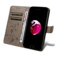 thumbnail image 4 of TECH CIRCLE Wallet Case For iPhone 8 Plus/7 Plus, Emboss Flower Premium PU Leather Magnetic Card Slots Flip Protective Kickstand Case with Wrist Strap for Apple iPhone 8 Plus/7 Plus 5.5",Grey, 4 of 8