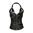 thumbnail image 3 of PEASKJP Shapewear String pour Femmes Contrôle du Ventre Col Rond Justaucorps pour Femmes Hauts Sans Coutures Côtelés, Noir P, 3 of 4