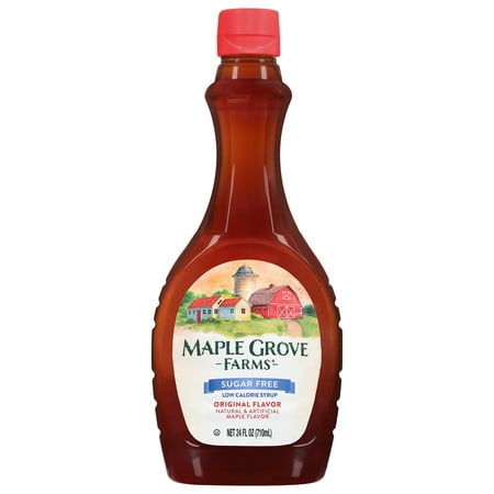 Maple Grove Farms Sugar Free Maple Flavor Syrup, Low Calorie Syrup, Gluten-Free, 24 fl oz Bottle