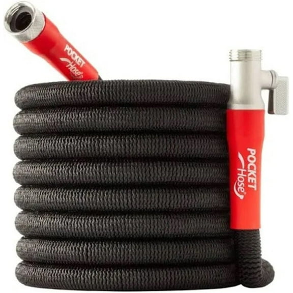 Pocket Hose Original Silver Bullet - Expandable Garden Hose That Grows with Lead-Free Aluminum Connectors - Safe Drinking Water Hose