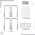 thumbnail image 5 of 4Pcs Square U-Bolts, Stainless Steel Bend U Bolts with Nuts and Frame Plates for Automobiles Trailers, Ski Boats, Sailboat Trailers, 5 of 5
