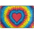thumbnail image 4 of SKYSONIC 36x24in Rainbow Heart Love Area Rug, Tie Dye Floor Carpet for Indoor Living Dining Room Bedroom, 4 of 7