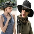 thumbnail image 5 of Sun Hats for Men Women Bucket Hat UPF 50+ Boonie Hat Foldable UV Protection Hiking Beach Fishing Summer Safari, 5 of 5