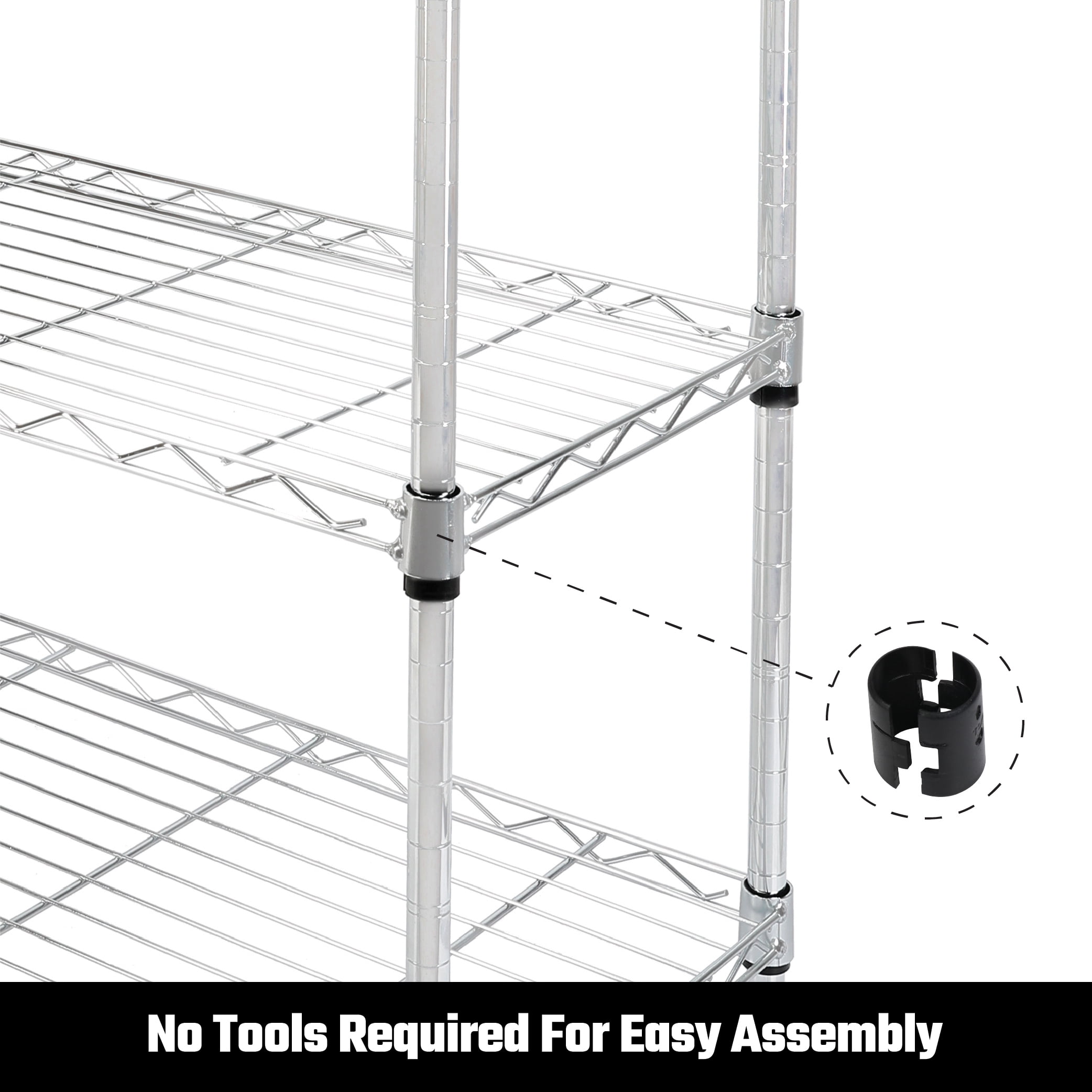 WorkPro 3-Tier Chrome Slim Wire Shelving