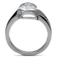 thumbnail image 4 of High polished (no plating) Stainless Steel Ring with AAA Grade CZ in Clear for Women Style TK064, 4 of 5