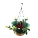 thumbnail image 3 of Cesta colgante navideña con piñas artificiales y bolas de luces, 3 of 10