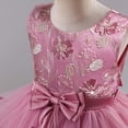 thumbnail image 6 of HJYCHN Toddler Dress Sleeveless Tiered Cake Gown with Embroidered Bodice and Waist Bow for Girls Dresses 4-5 Years, 6 of 9