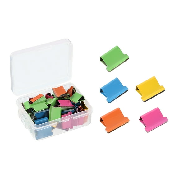 Uxcell 0.6" x 0.4" Clips Binder, 50 Pcs Paper Clip Metal Binding, Multiple Colors