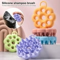 thumbnail image 2 of Eoperou Silicone Shampoo Brush Dry Wet Use Scalp Massager Hair Scrubber Flower Shape Silicone Bristles Bathroom Brush, 2 of 8