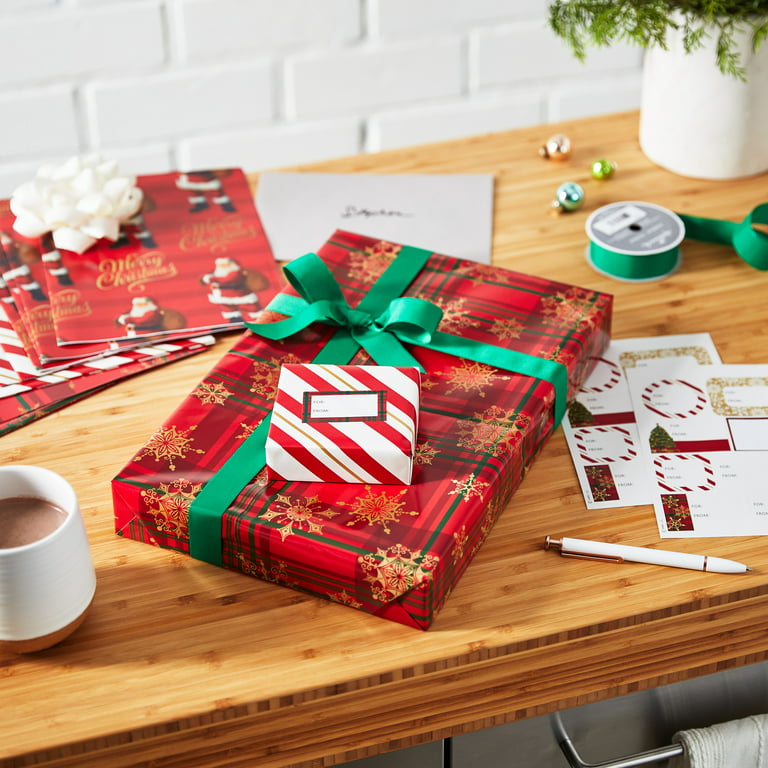 Elegant Golden Black White Luxury Christmas Gift Wrapping Paper Sheets