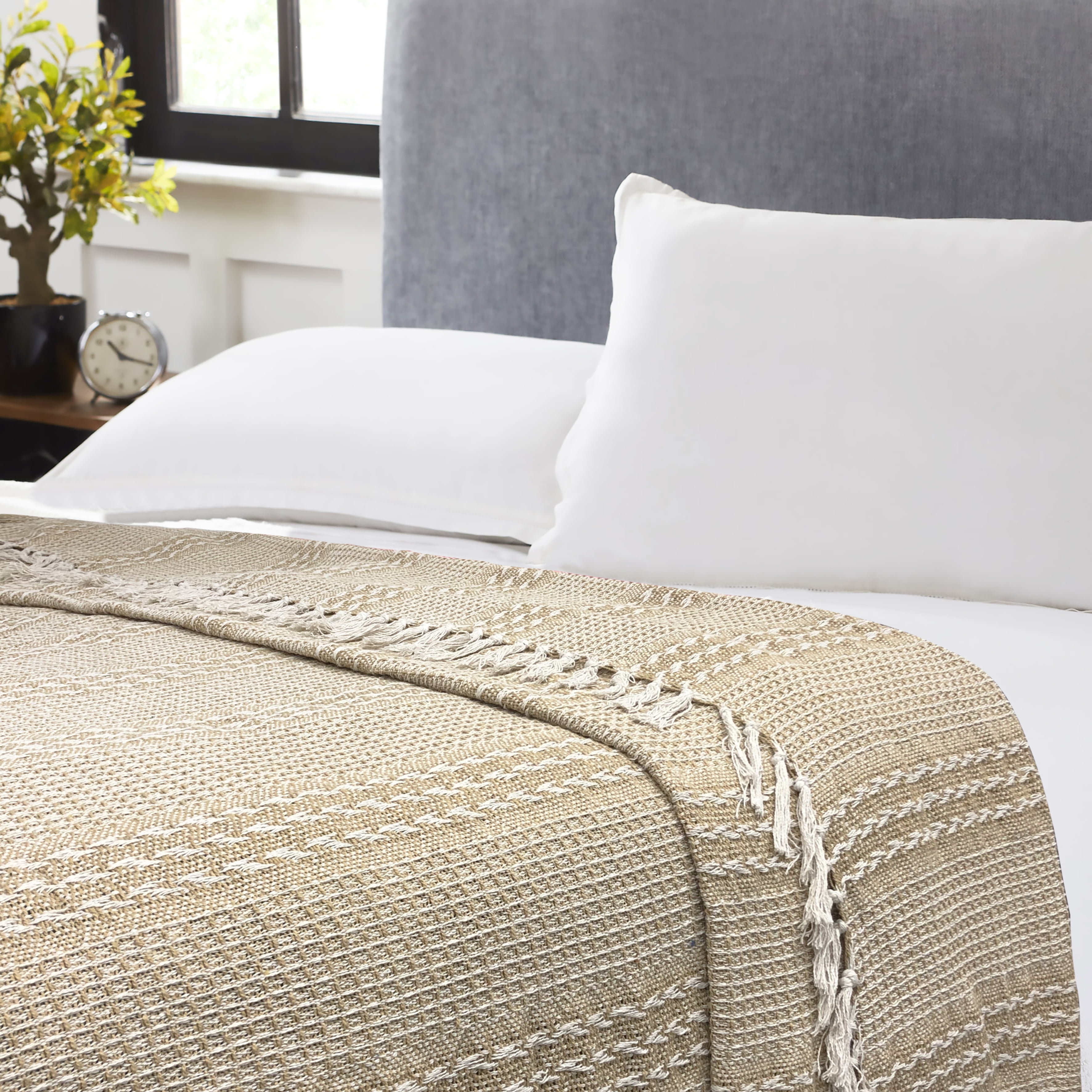 Ivory Size:King NEW Grand Hotel Cotton Blanket 
