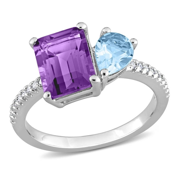 Everly Women's Topaz and Amethyst Sterling Silver Ring