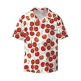thumbnail image 4 of Uemuo Tomato Pattern Cotton Linen Short Sleeve Shirts,Casual Lightweight Button Down Shirts,Vacation Beach Summer Tops-Large, 4 of 7