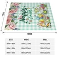 thumbnail image 4 of Happy Easter Bunny Blanket Easter Element Cute Farmhouse Gnomes Rabbits Eggs Teal Truck Aqua Plaids Flannel Throw Blanket for Holiday Party Gifts 60"x50", 4 of 6