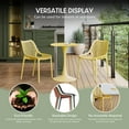 thumbnail image 4 of WestinTrends Playa 5-Piece Modern Round Patio Dining Table Set with Stackable Patio Dining Chairs, Yellow, 4 of 16