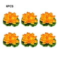 thumbnail image 4 of Destyer 6pieces Showcase Love For Nature Realistic Artificial Lotus Flower Odorless Orange 1Set, 4 of 6