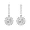 thumbnail image 3 of 1.63 ct Lever-Back Drop Dangle Earrings for Women | 5mm Round Cut Simulated Diamond | 14K White Gold, 3 of 5