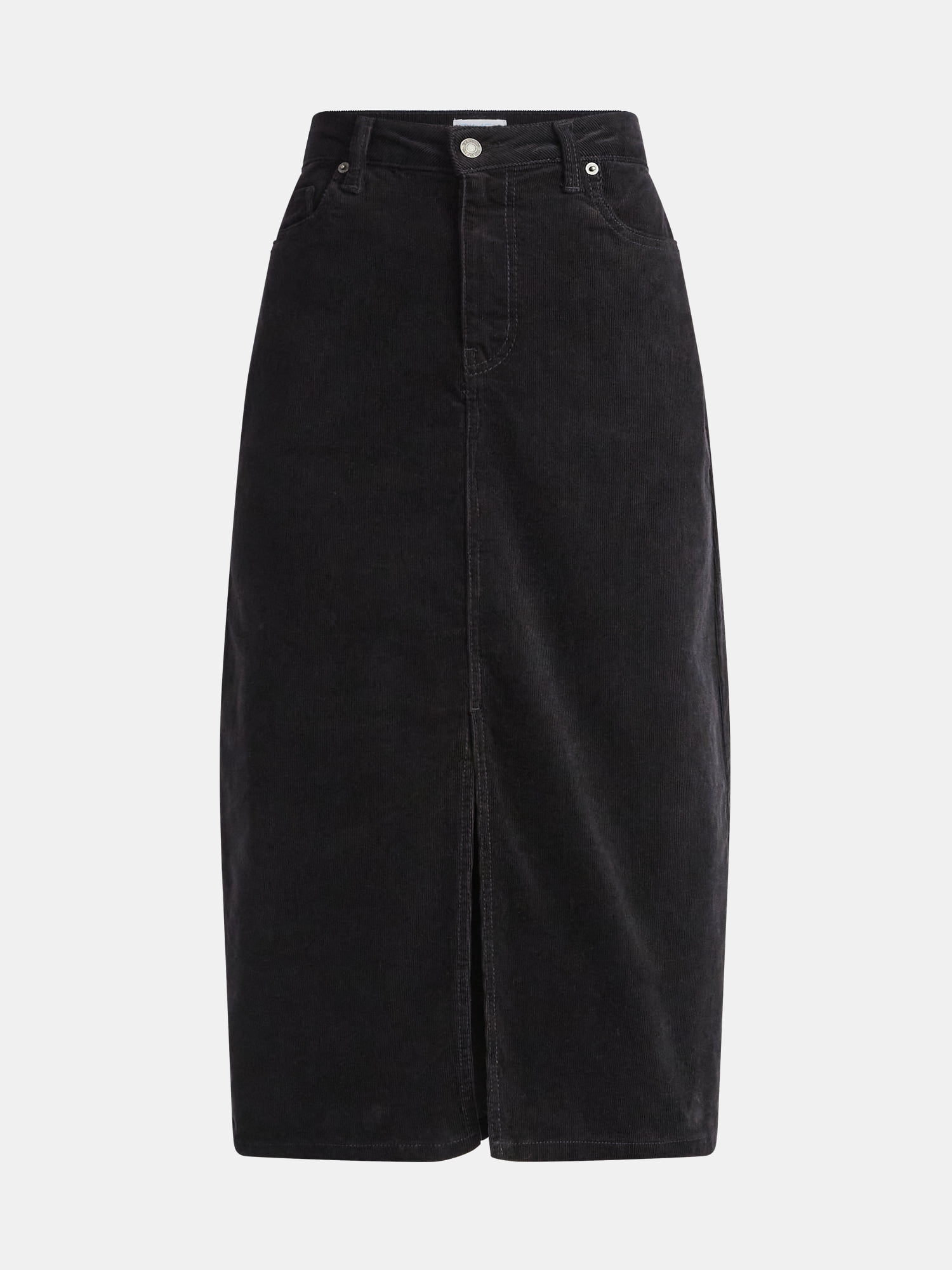 Time and Tru Women's Corduroy Midi Skirt with Front Slit, Sizes 0-20