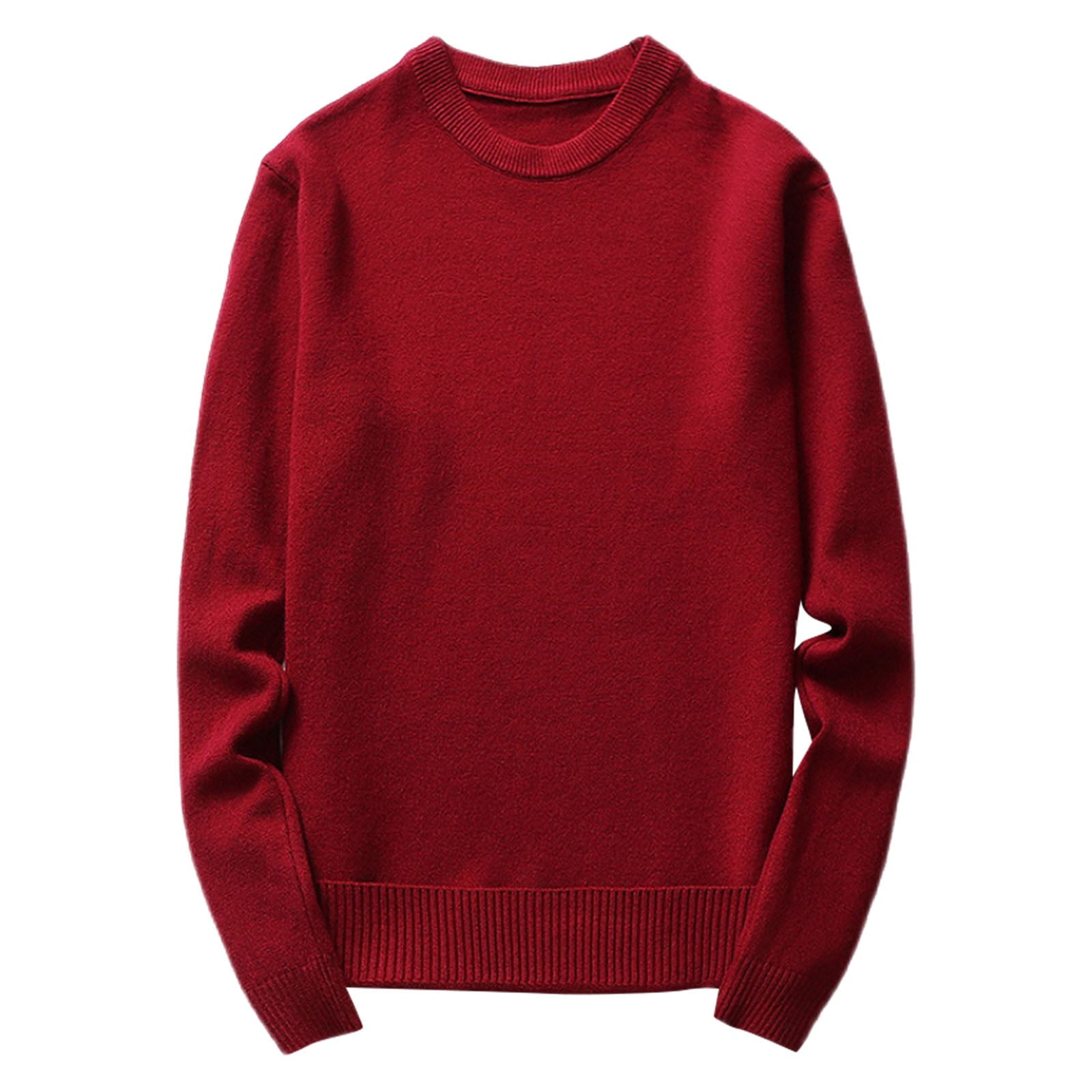 kpoplk Crew Neck Sweaters For Men Ribbed Knit Slim Fit Long Sleeve ...