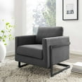 thumbnail image 2 of Accent Chair, Fabric, Metal Steel, Black Grey Gray, Modern Contemporary Urban Design, Living Lounge Room Hotel Lobby Hospitality, 2 of 8
