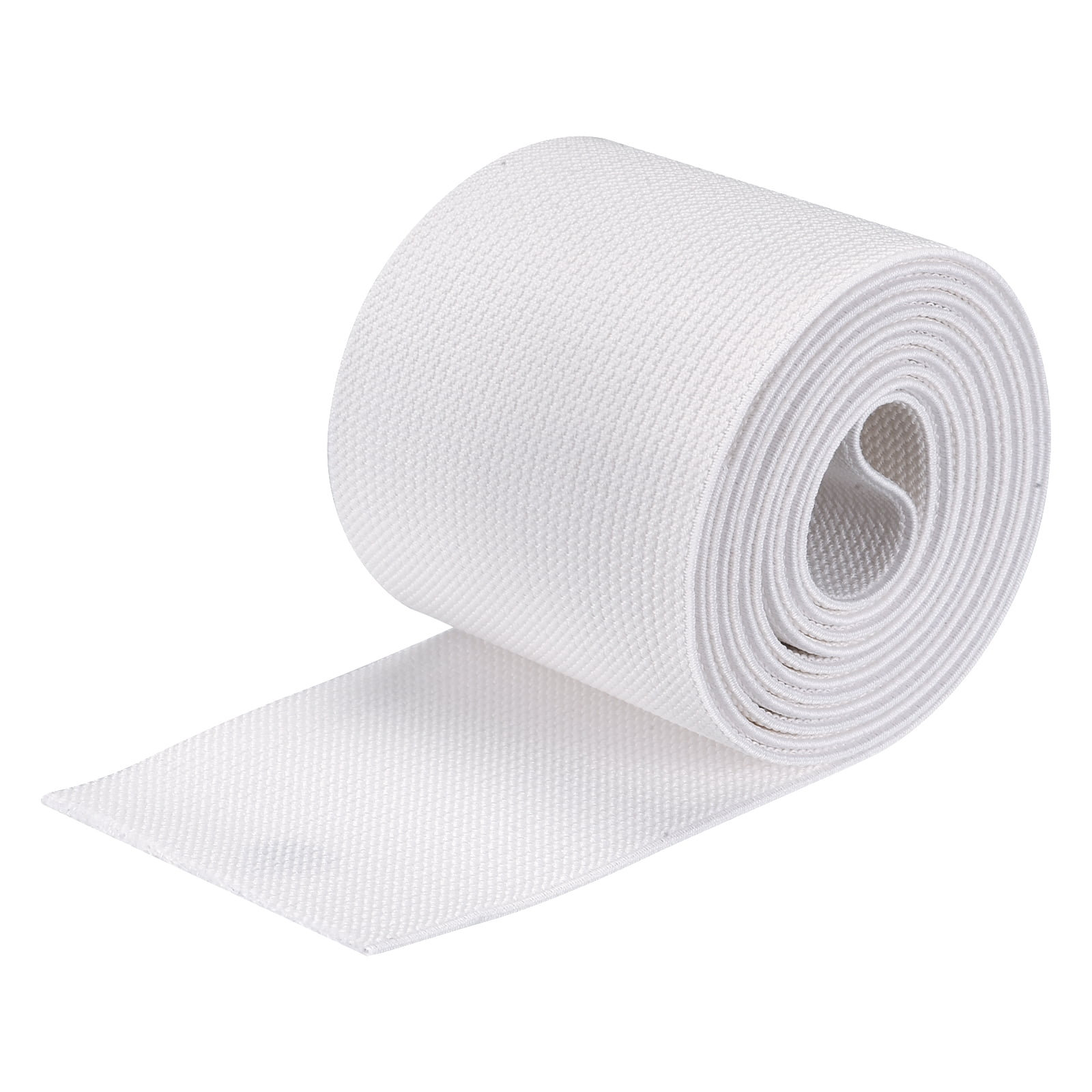 Tejido No Rollo Elástico 2 1/2 Yardas. X 1" Blanco Resistente Al Encogimiento Tejido No Rollo Elástico