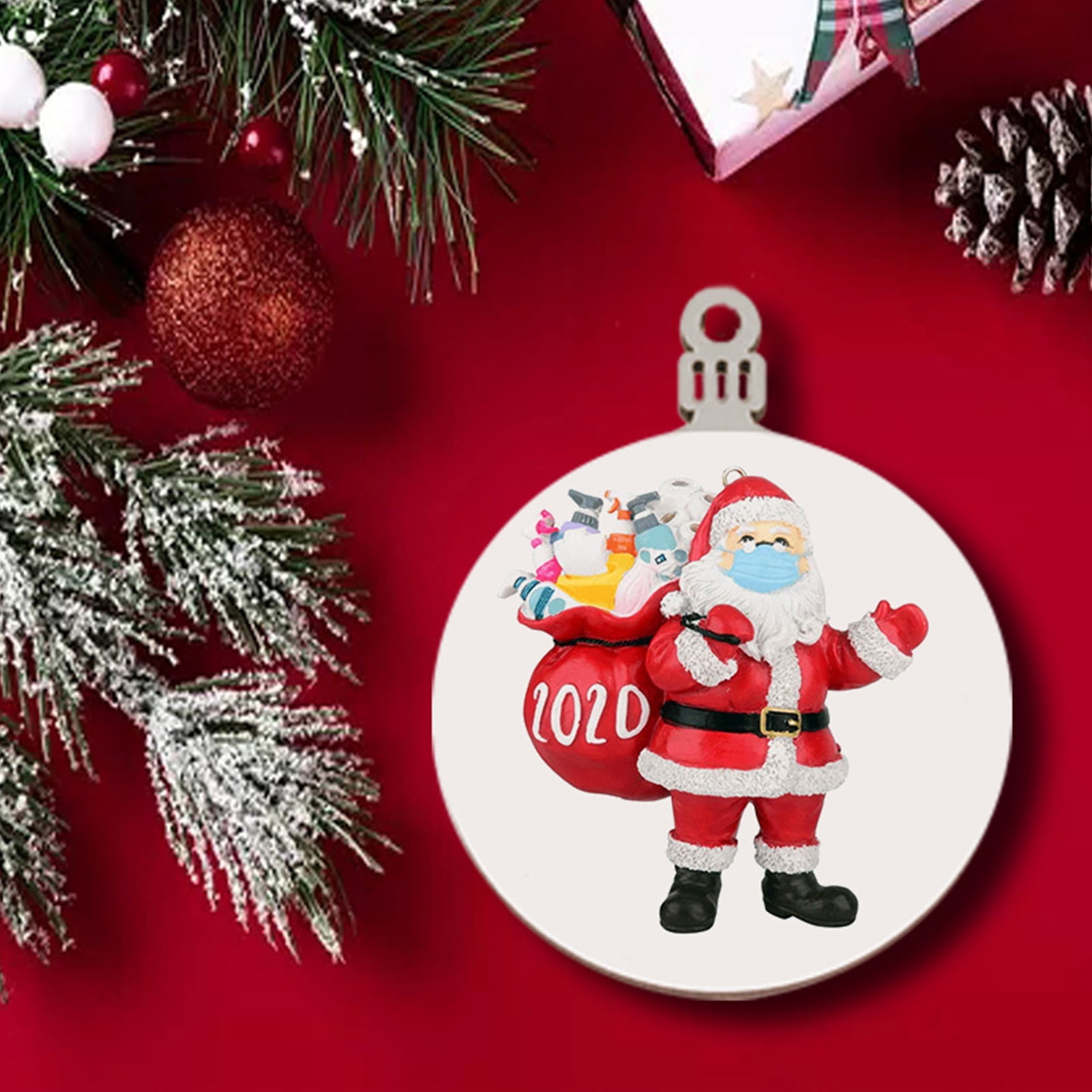 Santa Claus Wooden Hanging Decoration Home & Living Pendant Xmas Letter Plate 6T 