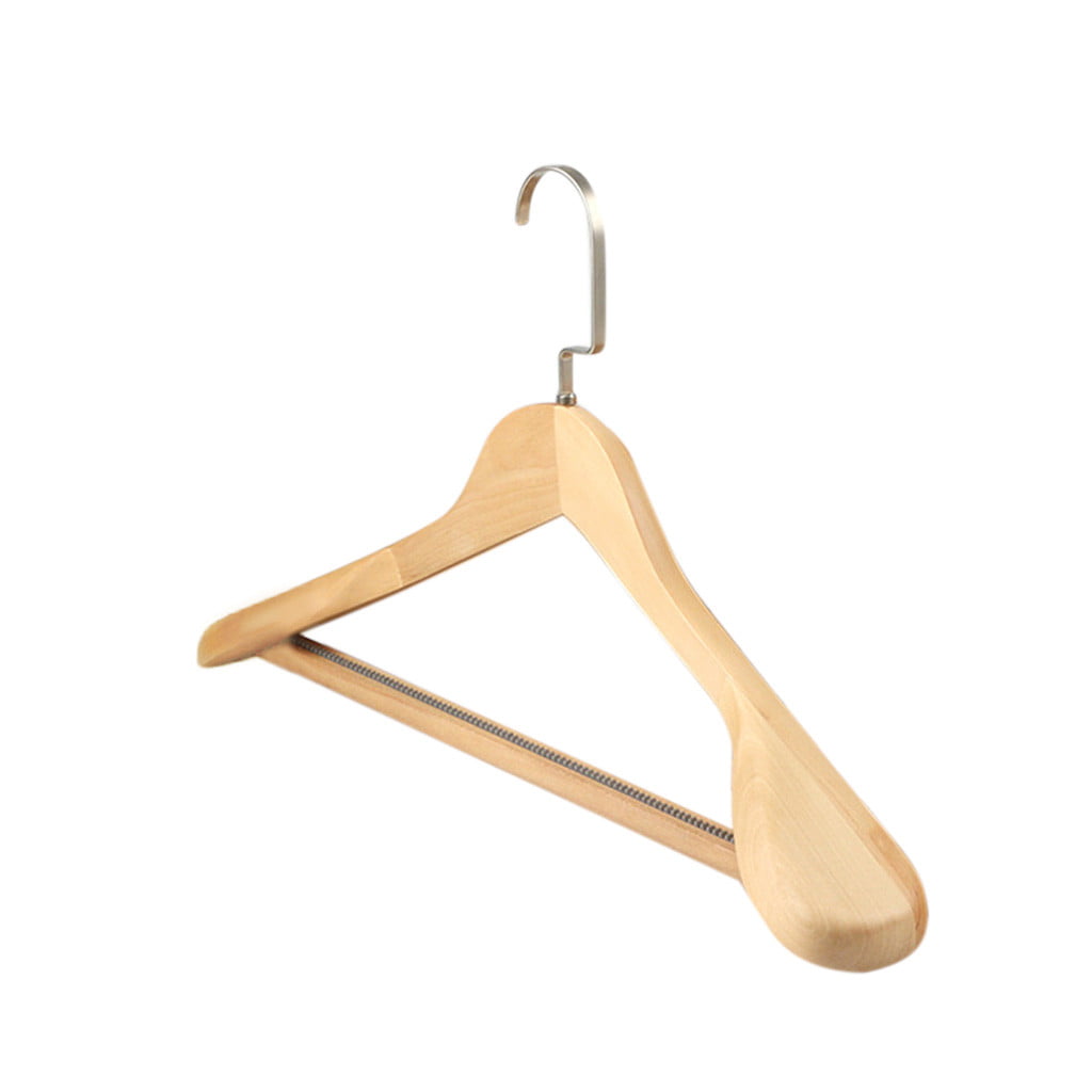 Smooth Finish Solid Wood Coat Hanger with 360° Swivel Hook and Precisely Cut Notches for Camisole Dress Clothes Hangers ZOBER ZO-W103 High-Grade Wooden Suit Hangers 20 Pack with Non Slip Pants Bar Jacket Pant