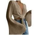 thumbnail image 1 of CNKOO Cardigan à Manches Cloche Plissé en Chiffon pour Femmes, 1 of 5
