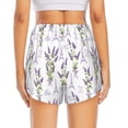 thumbnail image 3 of Picia Lavender Flowers Pattern Women's 2 in 1 Athletic Running Shorts High Waisted Workout Casual Gym Sweat Shorts with Comfy Liner Zipper Pockets-, 3 of 9