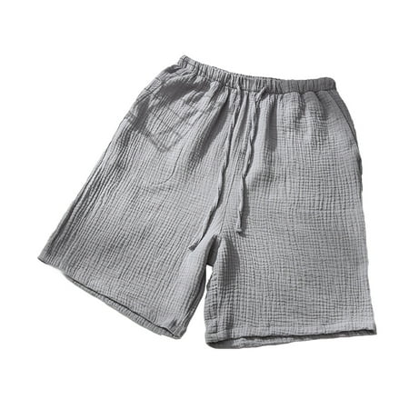

LONKITO Bikini Sets for Fashion Men s Casual Solid Color Spring And Summer Comfortable Pajama Shorts Gray L