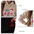 thumbnail image 4 of Vestido de sudadera con capucha de Navidad, manga larga, costura de color de colisión, vestido de sudadera de otoño para trabajo, vacaciones, caqui S, 4 of 5
