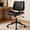 Black, variant on FASTES Armless Office Chair, Ergonomic Desk Chair Mid-Century Modern Home Vanity Chair Faux Leather Accent Computer Chairs Adjustable Height Swivel, Black