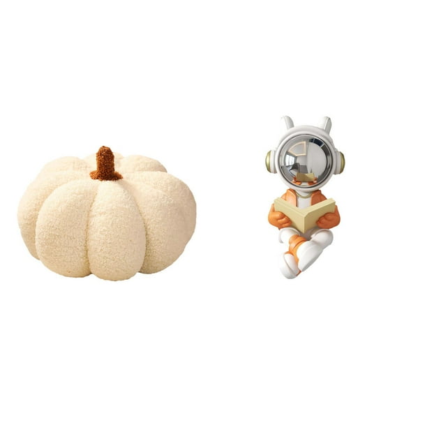 Almohadas de calabaza de Halloween,Almohadas de calabaza de Halloween Decoración del hogar Suave,Cojines de calabaza para Halloween,peluches,sofá,Estatua del astronauta,Figura decorativa