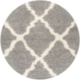 thumbnail image 6 of SAFAVIEH Daley Geometric Plush Shag Area Rug, Grey/Ivory, 6' x 6' Round, 6 of 7