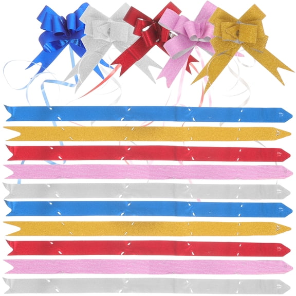 CTIRCHIU 100Pcs Pull Bows for Wrapping in Assorted Colors Instant Decorative String Bows for Presents