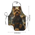 thumbnail image 4 of Naloa 1Pack Adjustable Bib Apron Waterdrop Resistant Cooking Kitchen Aprons for Women Men Chef, Forest Creek Cute Dog Print, 4 of 5